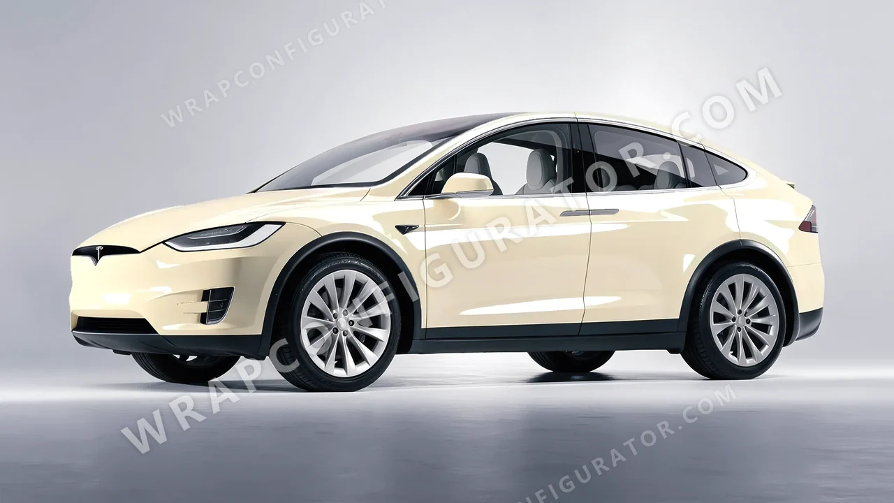 White Tesla Model X 2017 wrapped in Inozetek Dynamic PPF The Boring White TBC101
