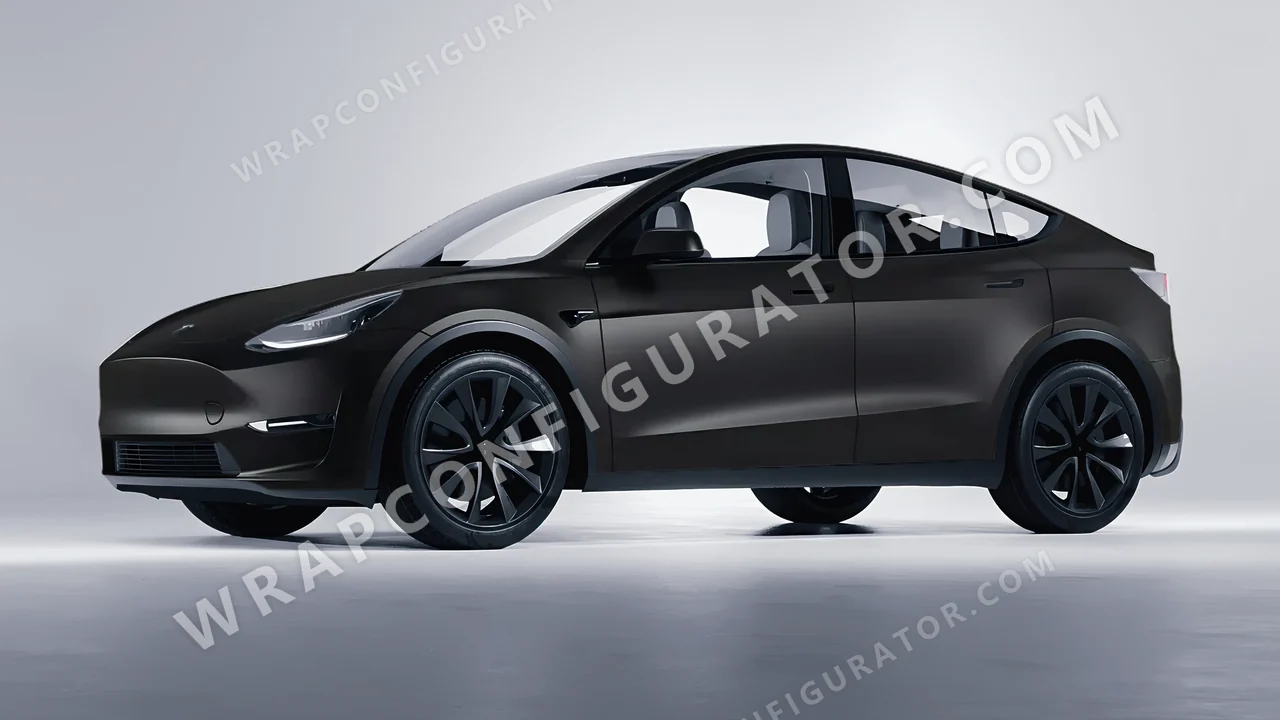 Black Tesla Model Y 2020 wrapped in 3M Dead Matte Black DM12