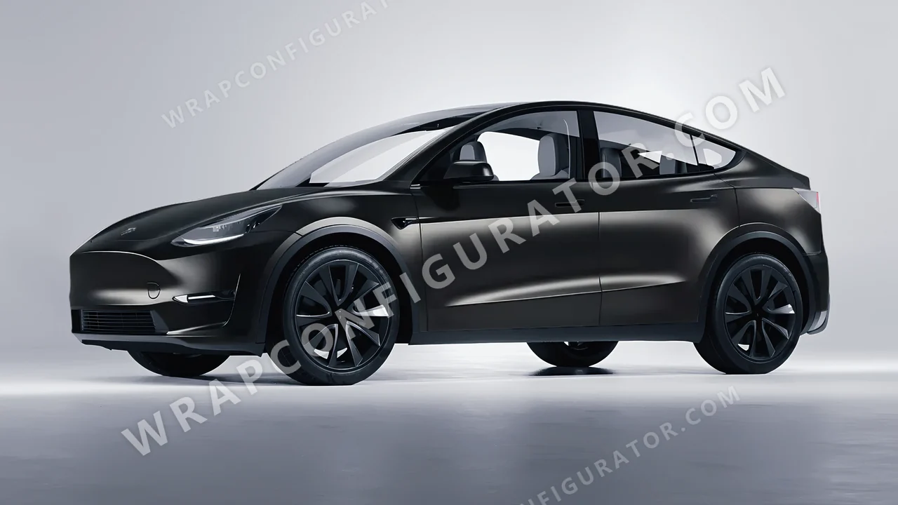 Black Tesla Model Y 2020 wrapped in Avery Dennison Black SW900-197-O