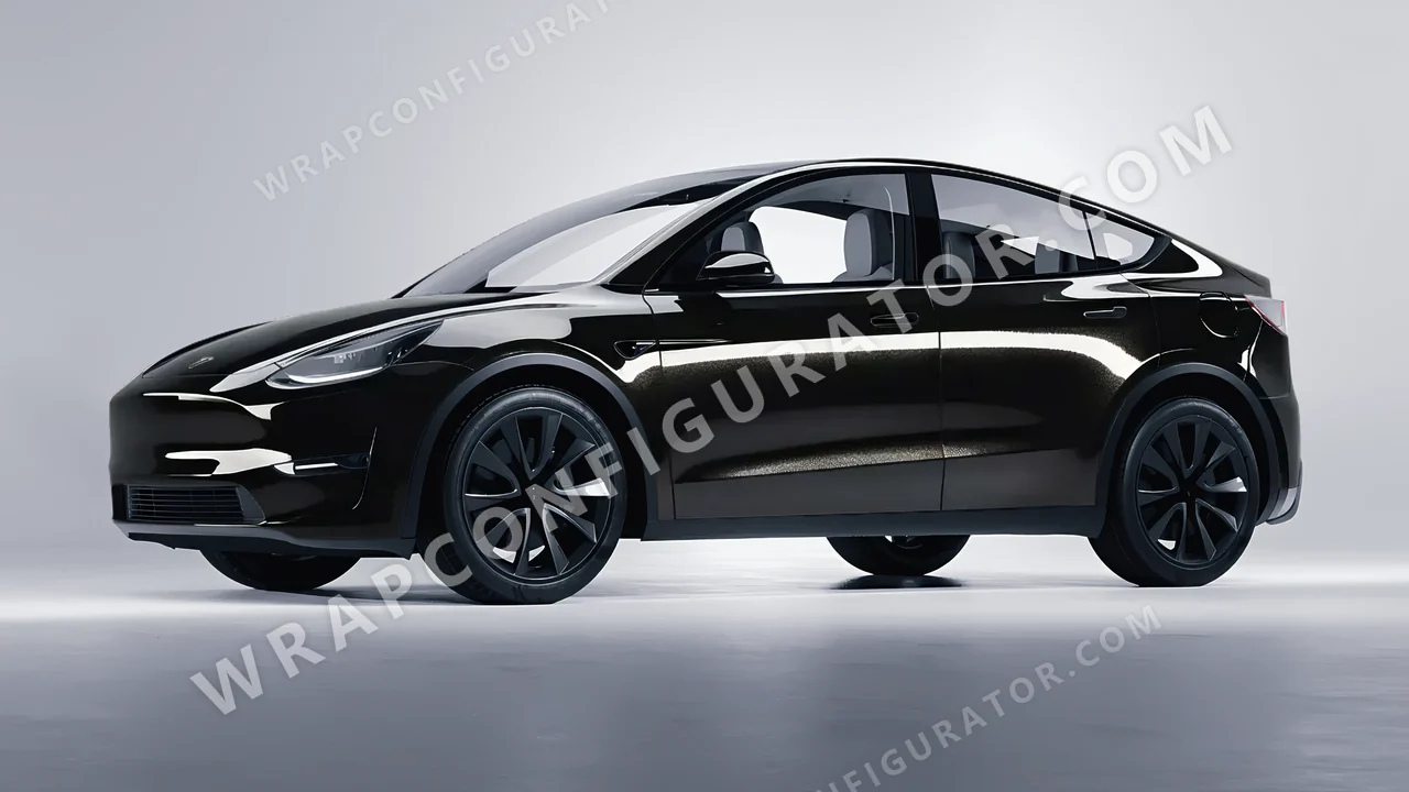 Black Tesla Model Y 2020 wrapped in Inozetek Dynamic PPF Perfect Black DPPF908