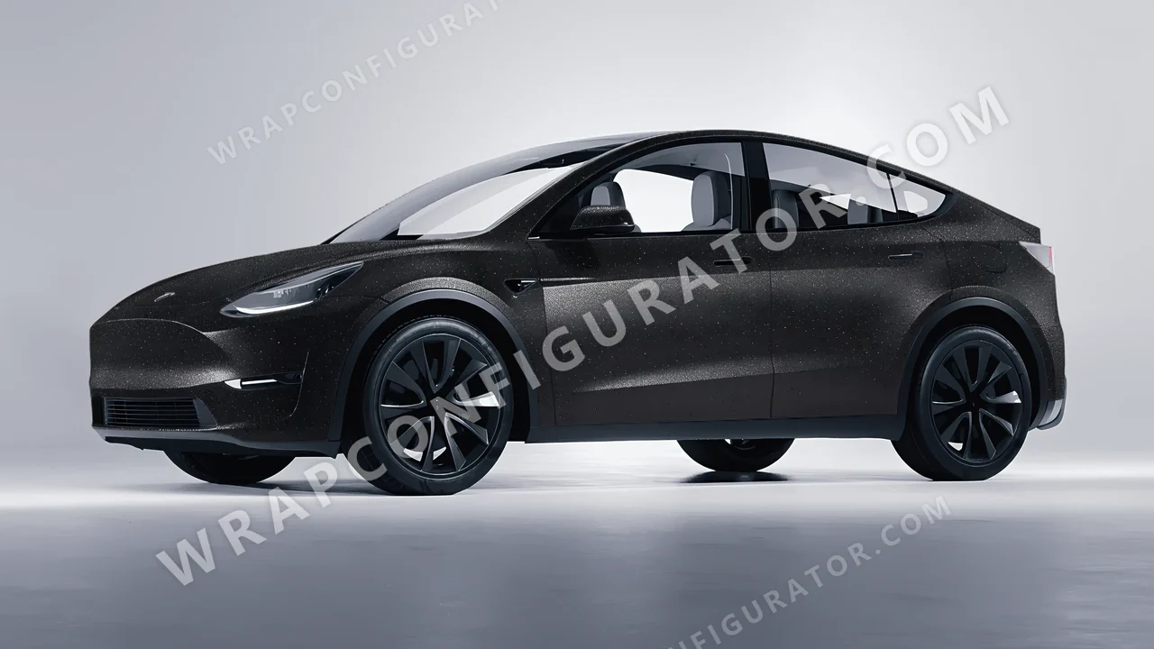 Black Tesla Model Y 2020 wrapped in KPMF Black Matt K89021