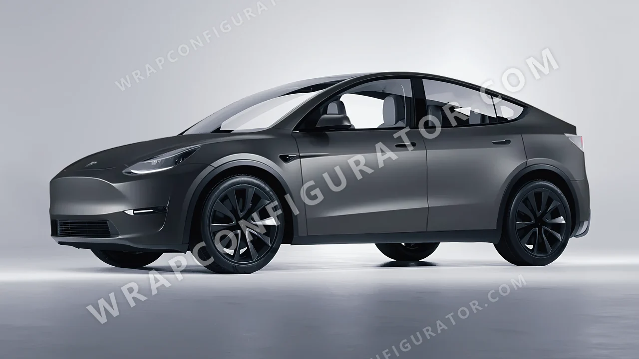 Black Tesla Model Y 2020 wrapped in KPMF Matt Magnetic Black K75551