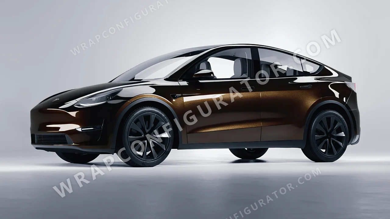 Black Tesla Model Y 2020 wrapped in KPMF Phantom Black K75448