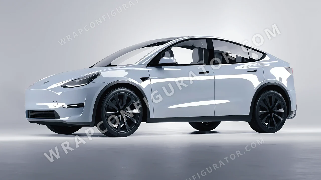 Blue Tesla Model Y 2020 wrapped in Avery Dennison Cloudy Blue SW900-656-O