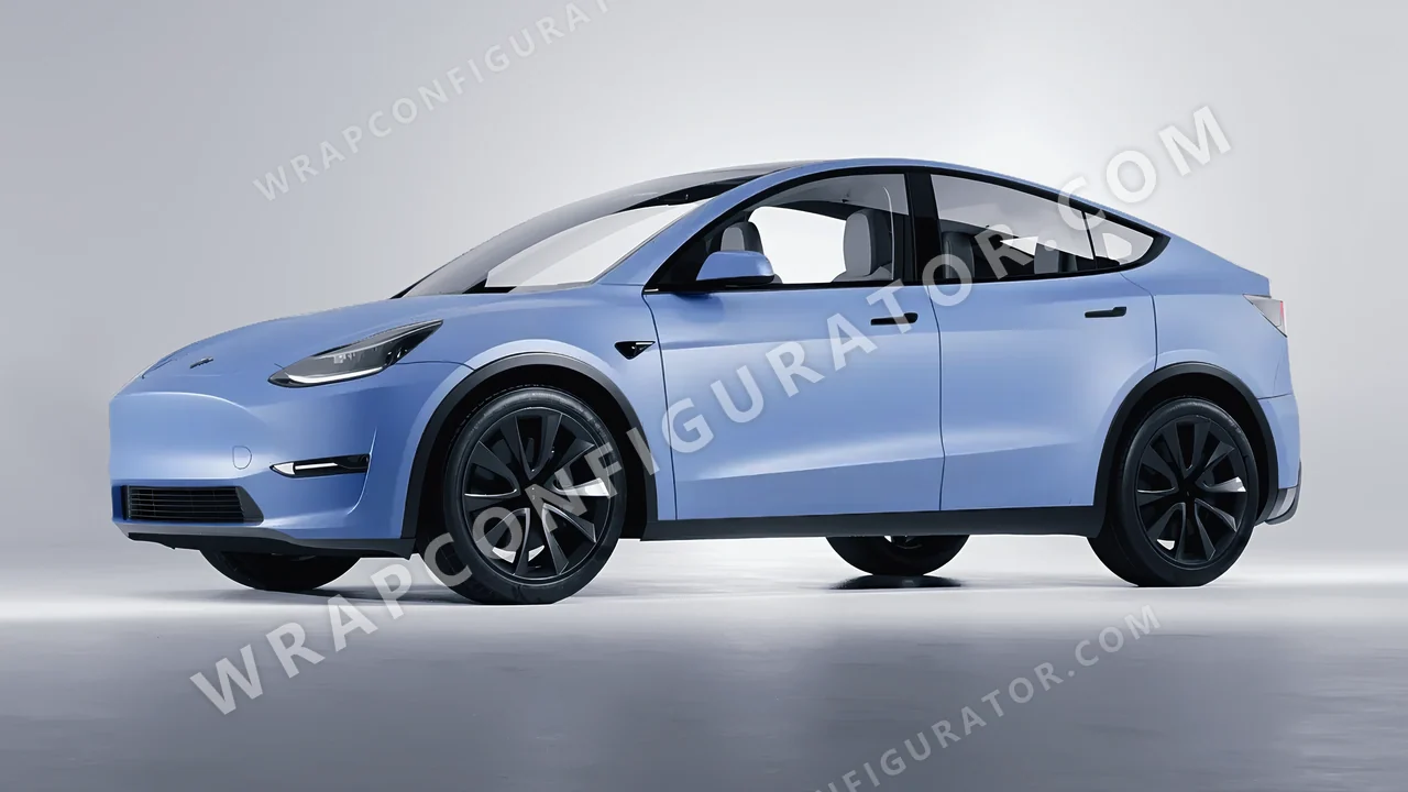 Blue Tesla Model Y 2020 wrapped in Avery Dennison Dreamline Blue SW900-616-O