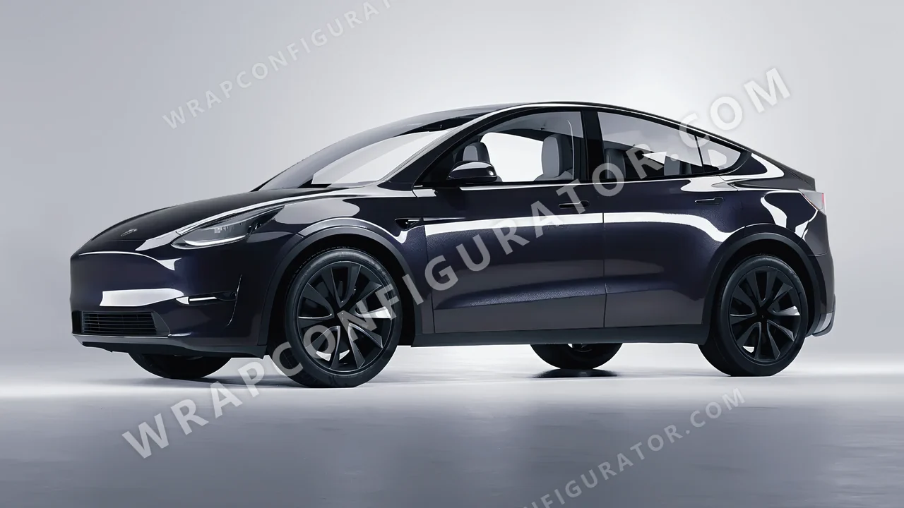 Blue Tesla Model Y 2020 wrapped in Colourshield PPF by HyperPro Gray/Blue GAF25-P