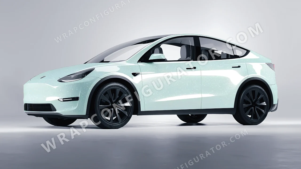 Blue Tesla Model Y 2020 wrapped in Colourshield PPF by HyperPro Light Blue GPF10-P