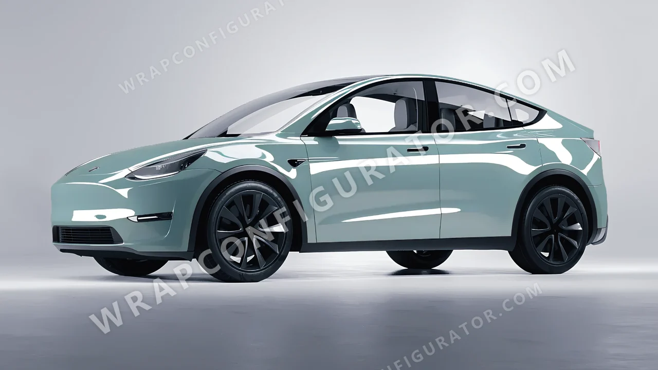 Blue Tesla Model Y 2020 wrapped in Colourshield PPF by HyperPro Shadow Blue HGF73-P