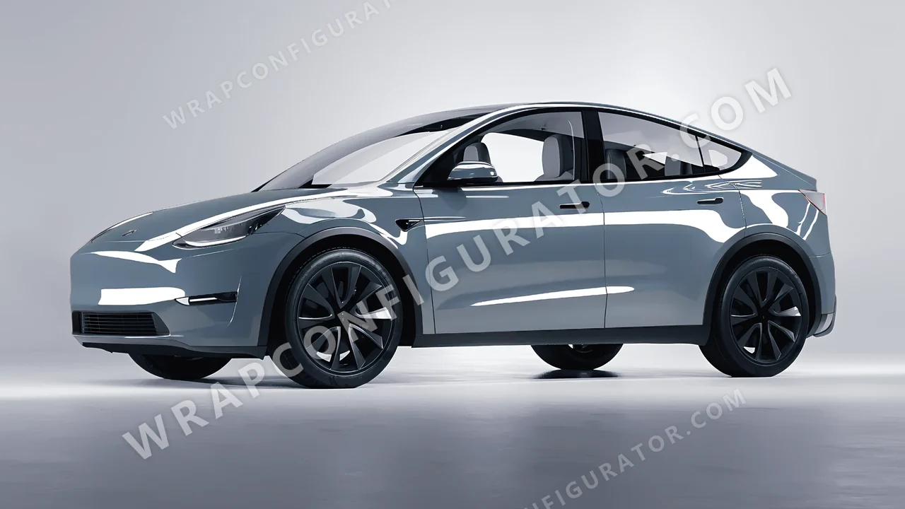 Blue Tesla Model Y 2020 wrapped in Colourshield PPF by HyperPro Smoky Blue HGF24-P