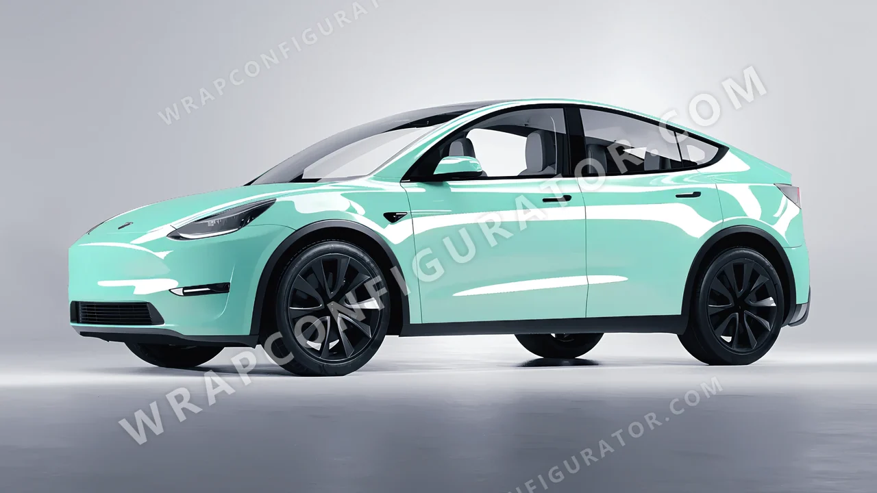 Blue Tesla Model Y 2020 wrapped in Colourshield PPF by HyperPro Tiffany HGF12-P