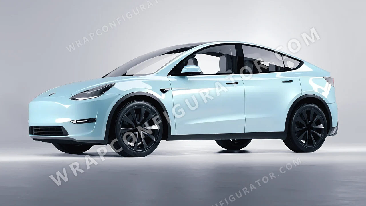 Blue Tesla Model Y 2020 wrapped in Inozetek Dynamic PPF Blue DPPF937