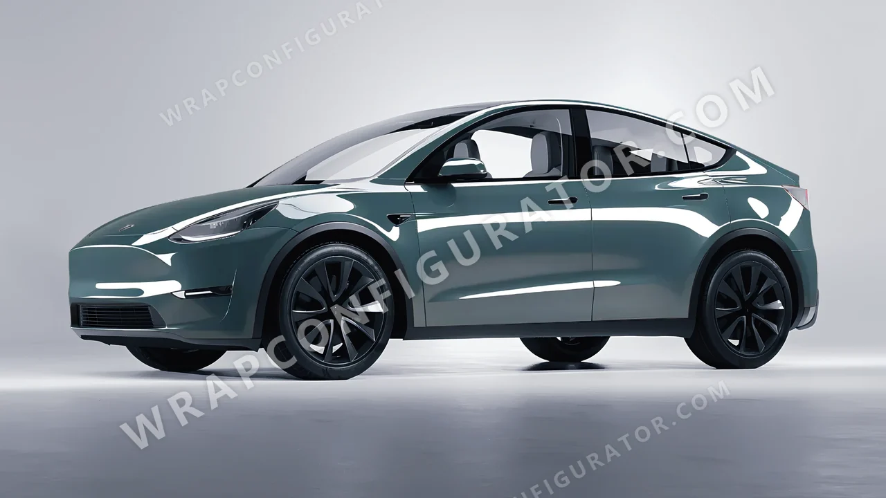Blue Tesla Model Y 2020 wrapped in Inozetek Dynamic PPF Copaze Blue CPZE101
