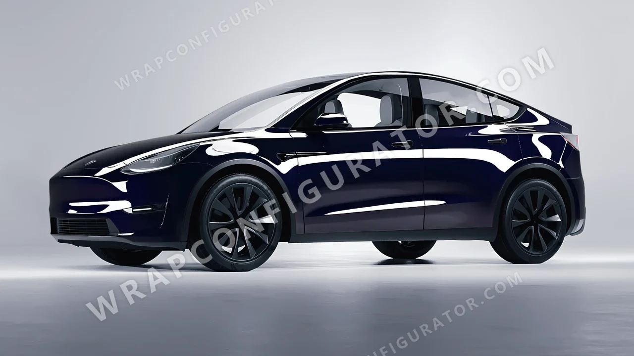 Blue Tesla Model Y 2020 wrapped in ORACAL Gt3 Blue 970RA-111G