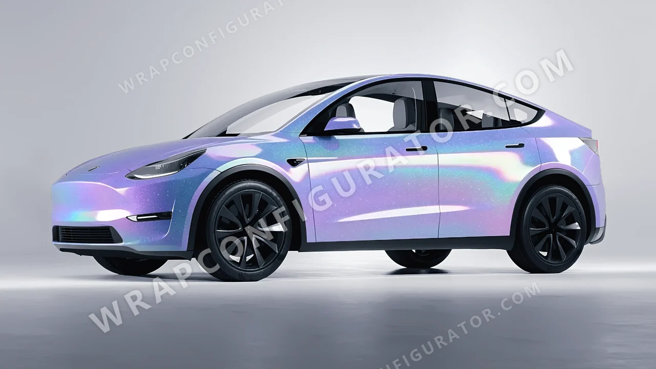 Blue Tesla Model Y 2020 wrapped in ORACAL Intergalactic Blue 970RA-155G