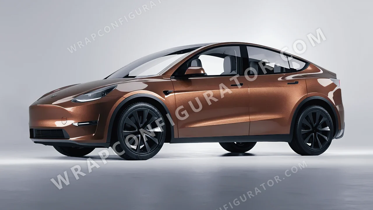 Brown Tesla Model Y 2020 wrapped in Avery Dennison Brown SW900-929-M