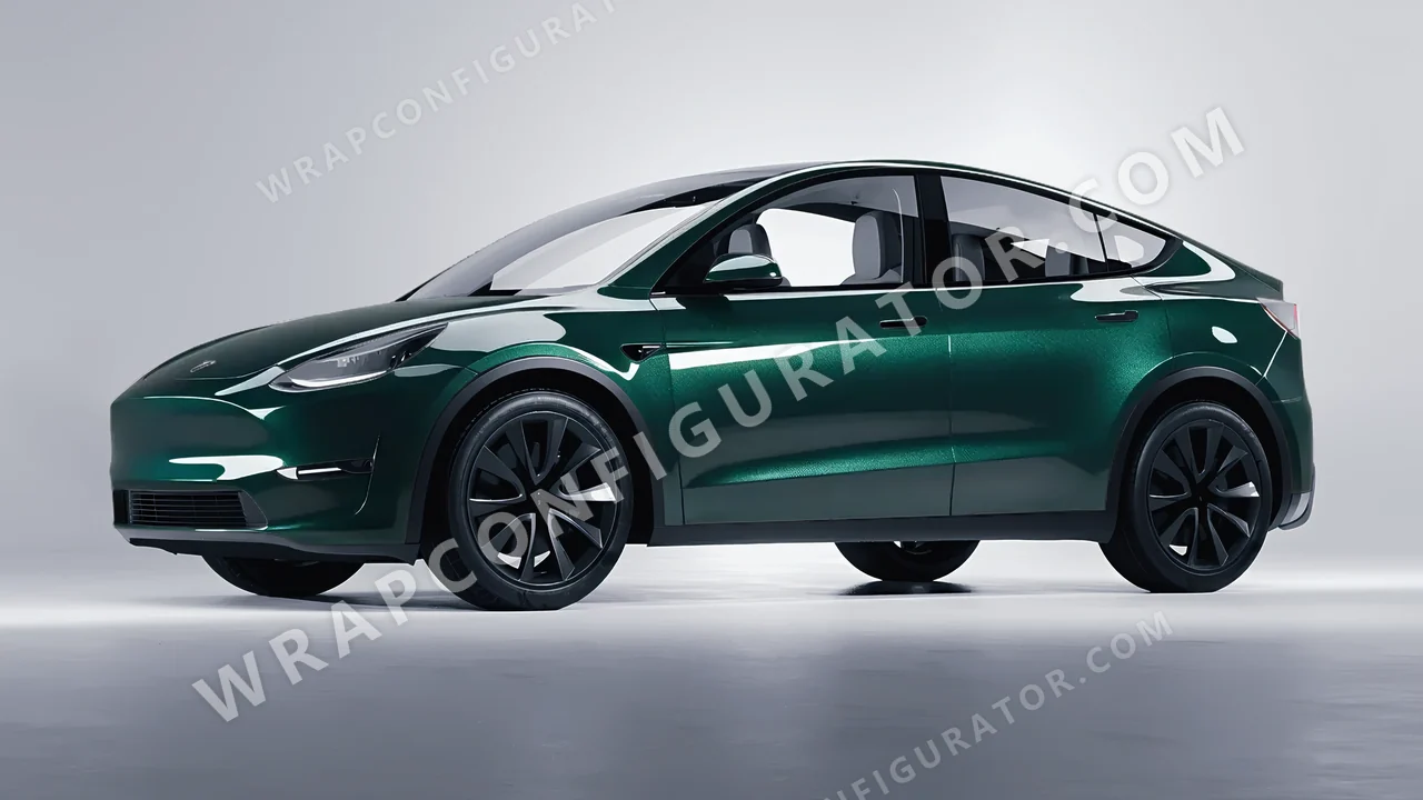 Green Tesla Model Y 2020 wrapped in Colourshield PPF by HyperPro Green HGM59-P