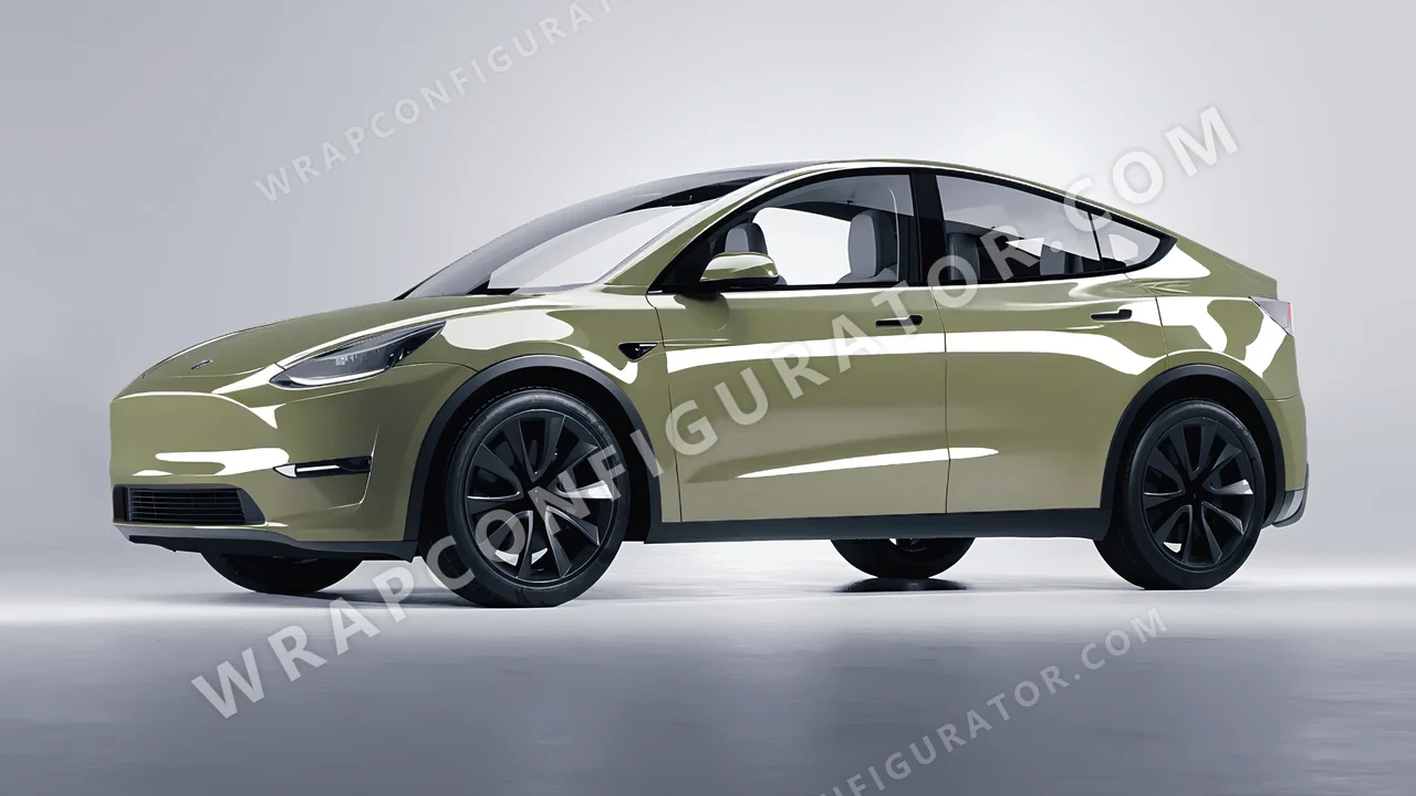 Green Tesla Model Y 2020 wrapped in Colourshield PPF by HyperPro Light Green HGF19-P