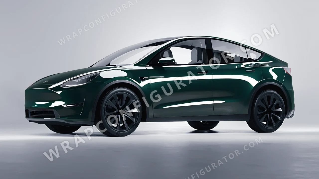 Green Tesla Model Y 2020 wrapped in Colourshield PPF by HyperPro Sacramento Green HGF35-P