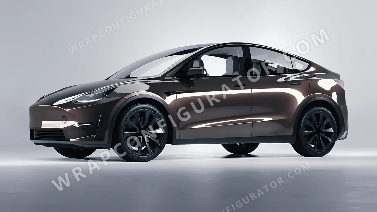 Grey Tesla Model Y 2020 wrapped in 3M Gloss Charcoal Metallic G211