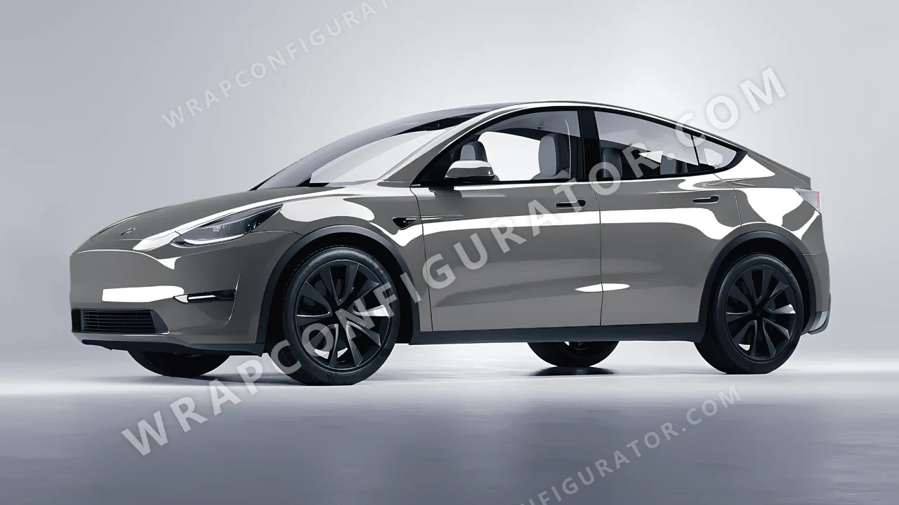 Grey Tesla Model Y 2020 wrapped in 3M Nardo Gray HG61