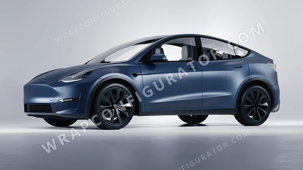 Grey Tesla Model Y 2020 wrapped in 3M Satin Thundercloud S271