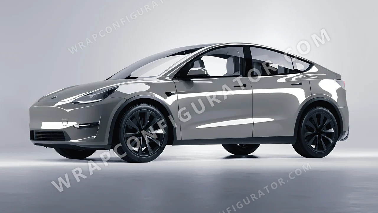 Grey Tesla Model Y 2020 wrapped in Avery Dennison Misty Grey SW900-827-O