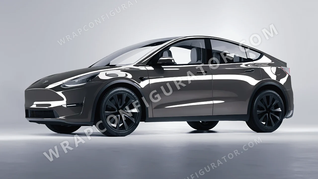 Grey Tesla Model Y 2020 wrapped in Colourshield PPF by HyperPro Deep Gray HGF68-P