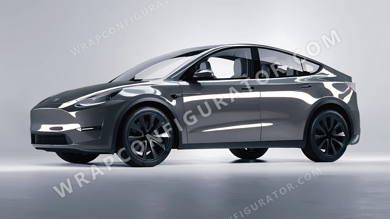 Grey Tesla Model Y 2020 wrapped in Colourshield PPF by HyperPro Shark Gray HGF102-P