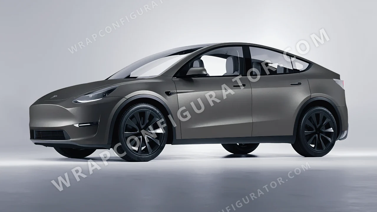 Grey Tesla Model Y 2020 wrapped in Colourshield PPF by HyperPro Space Gray MF09-P