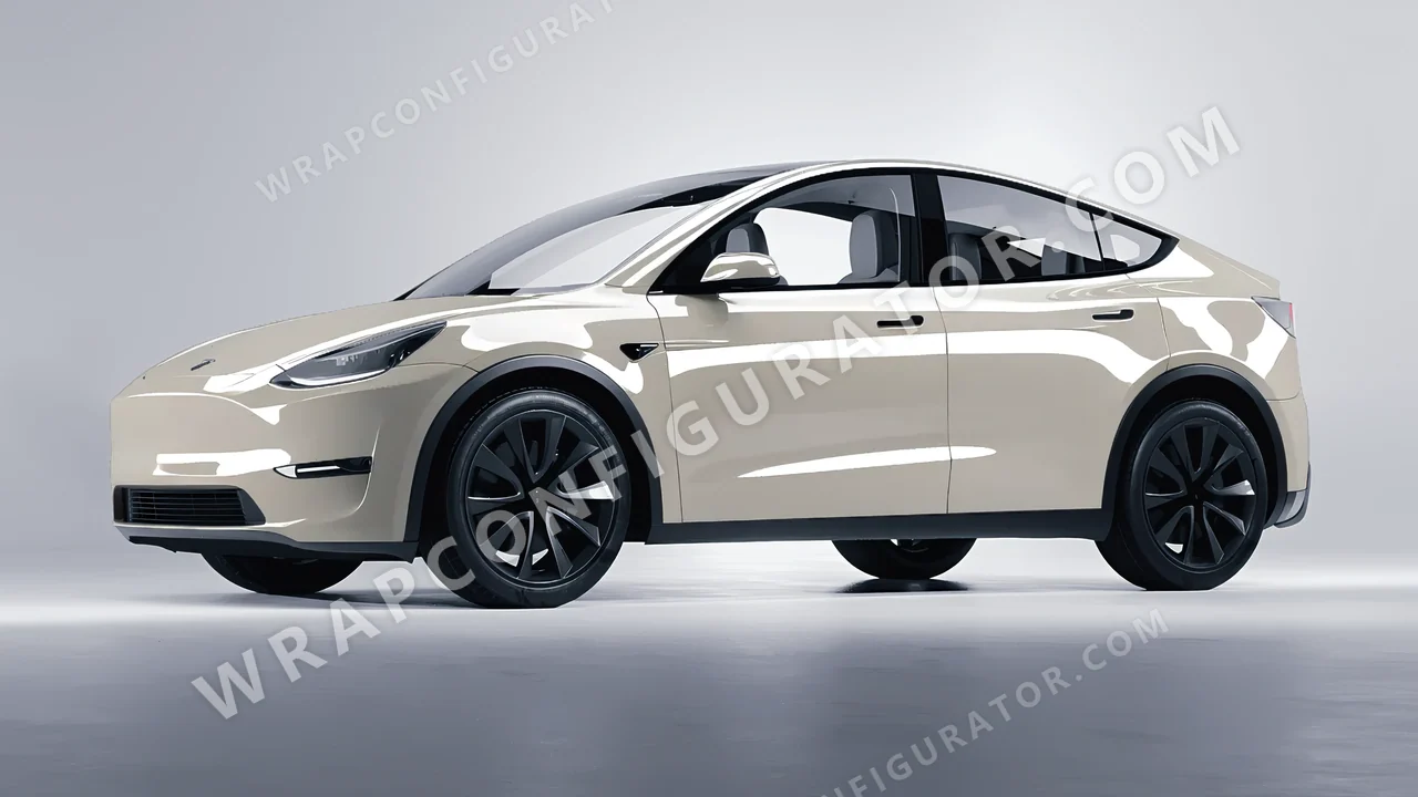 Grey Tesla Model Y 2020 wrapped in Inozetek Dynamic PPF Cement Grey DPPF703