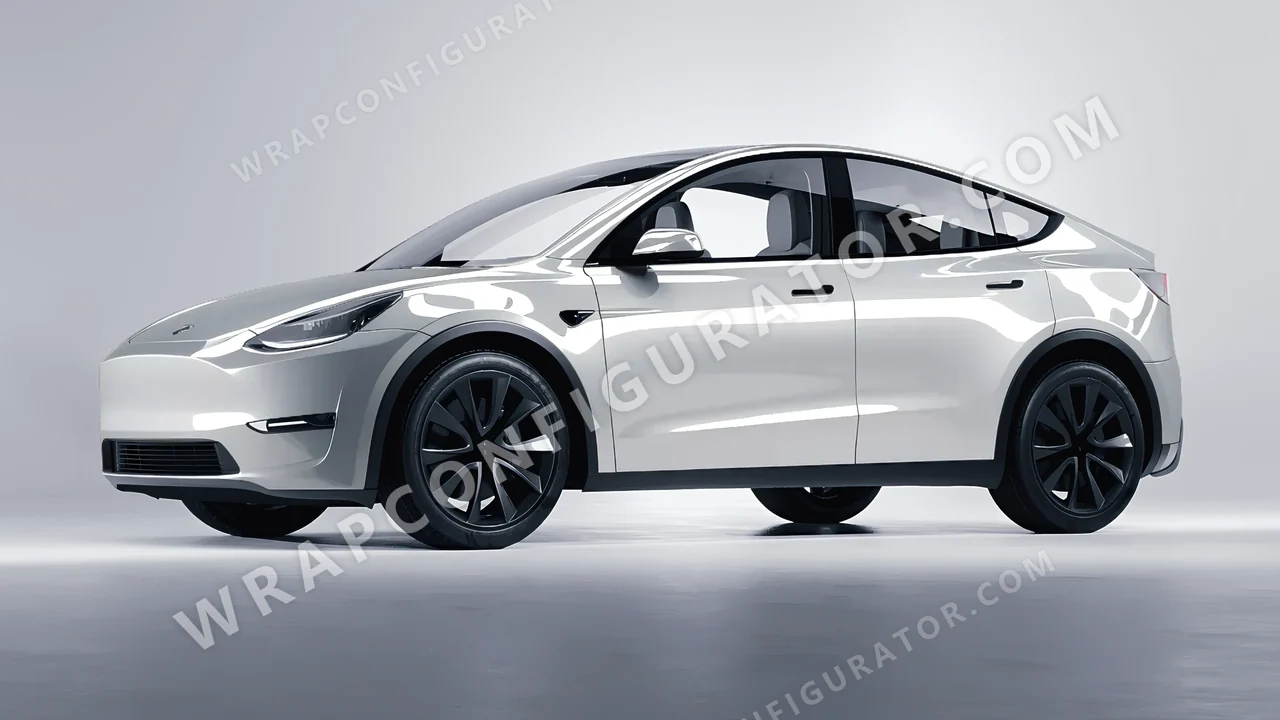 Grey Tesla Model Y 2020 wrapped in Inozetek Dynamic PPF GT Silver DPPF709