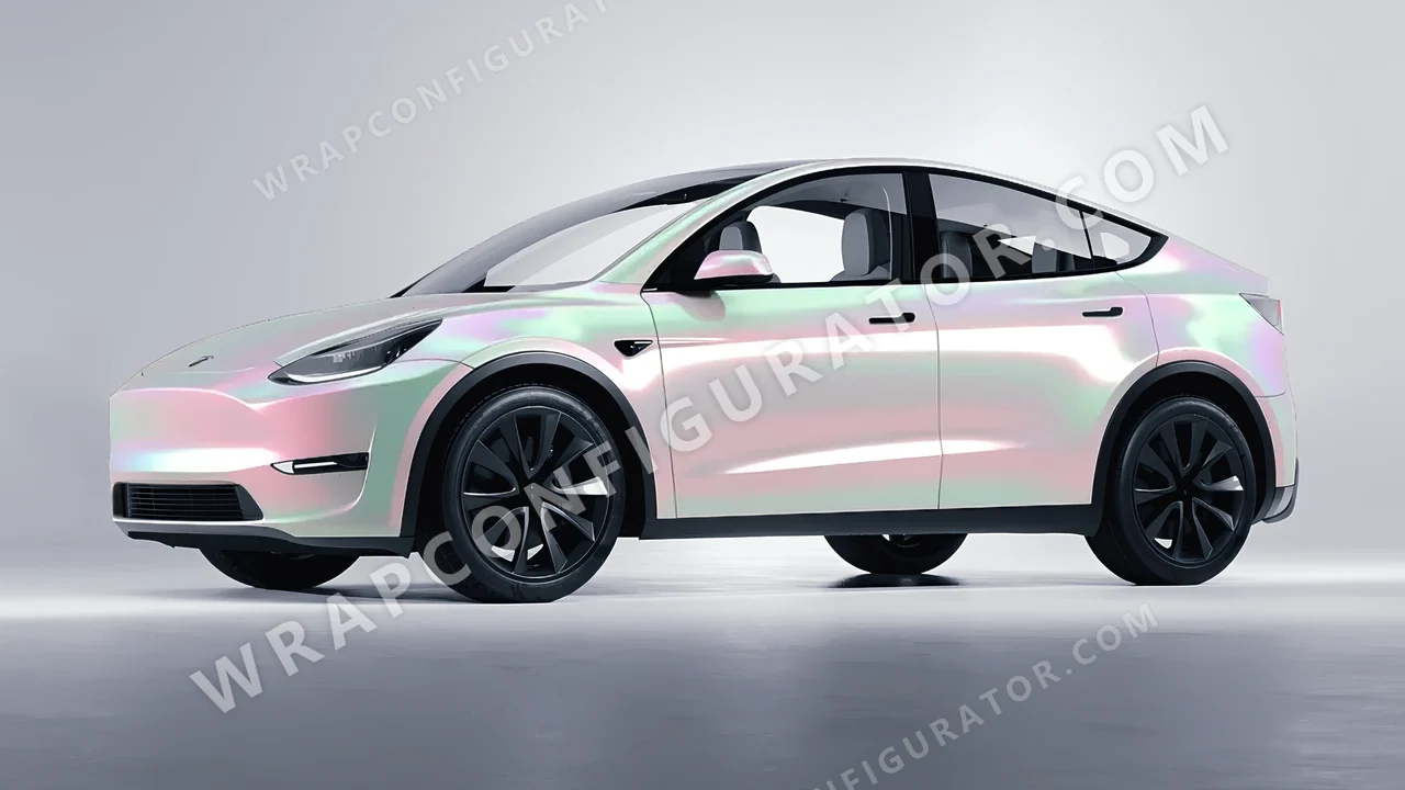 Grey Tesla Model Y 2020 wrapped in Inozetek Dynamic PPF Redstone Grey DPPF716