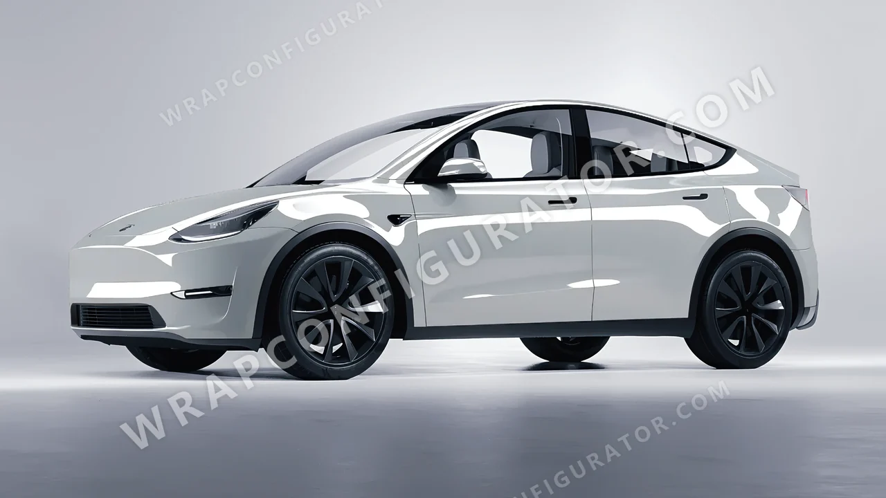 Grey Tesla Model Y 2020 wrapped in Inozetek Dynamic PPF Terracotta Army Grey EMC102