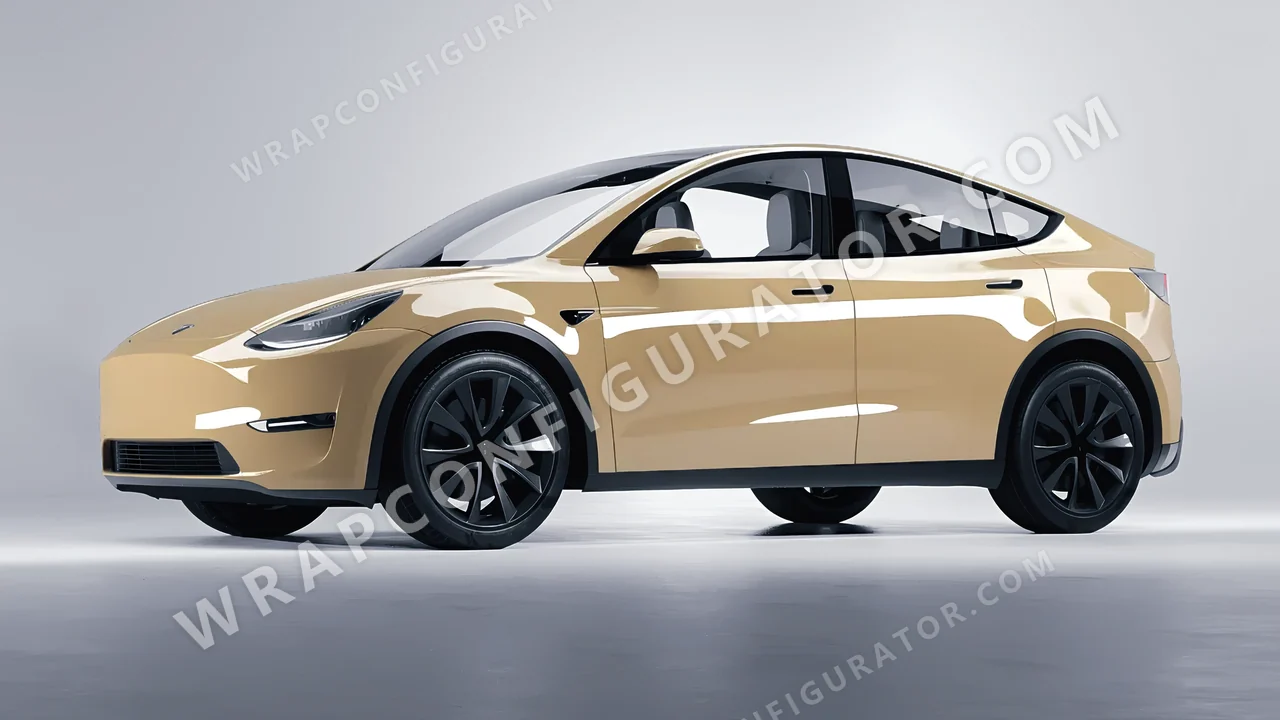 Grey Tesla Model Y 2020 wrapped in KPMF Desert Storm K75457