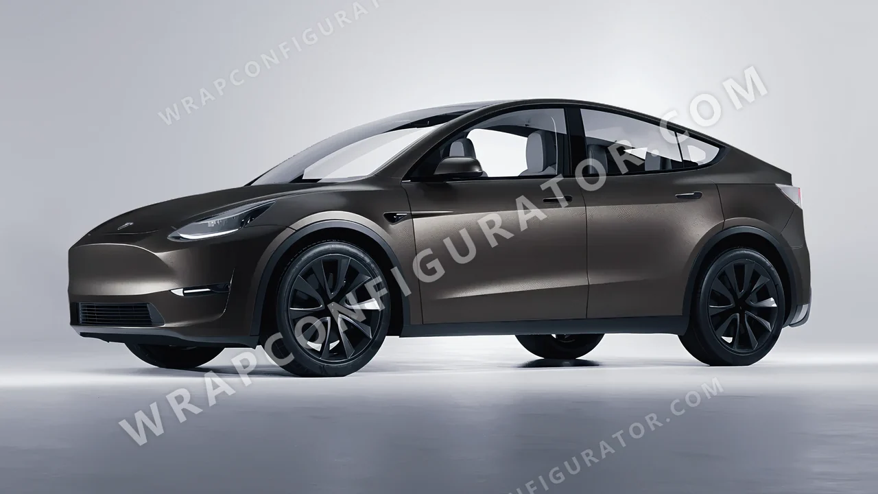 Grey Tesla Model Y 2020 wrapped in ORACAL Anthracite 970RA-093M