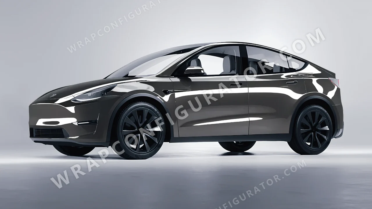 Grey Tesla Model Y 2020 wrapped in ORACAL Dark Grey 970RA-073G
