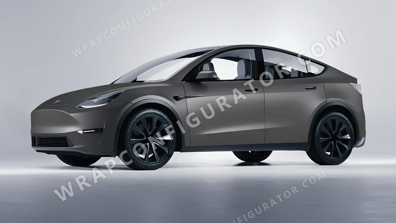 Grey Tesla Model Y 2020 wrapped in ORACAL Dark Grey 970RA-073M