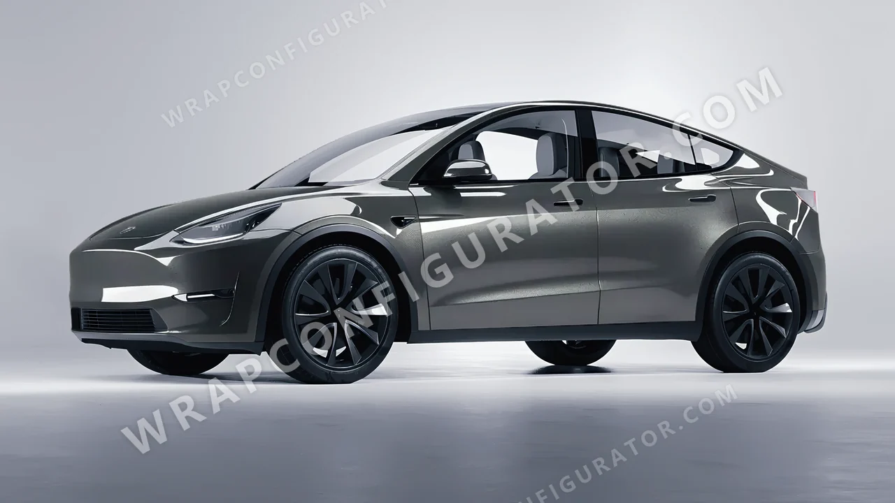 Grey Tesla Model Y 2020 wrapped in ORACAL Graphite 970RA-932G