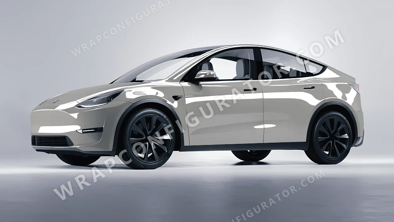 Grey Tesla Model Y 2020 wrapped in ORACAL Ice Grey 970RA-724G