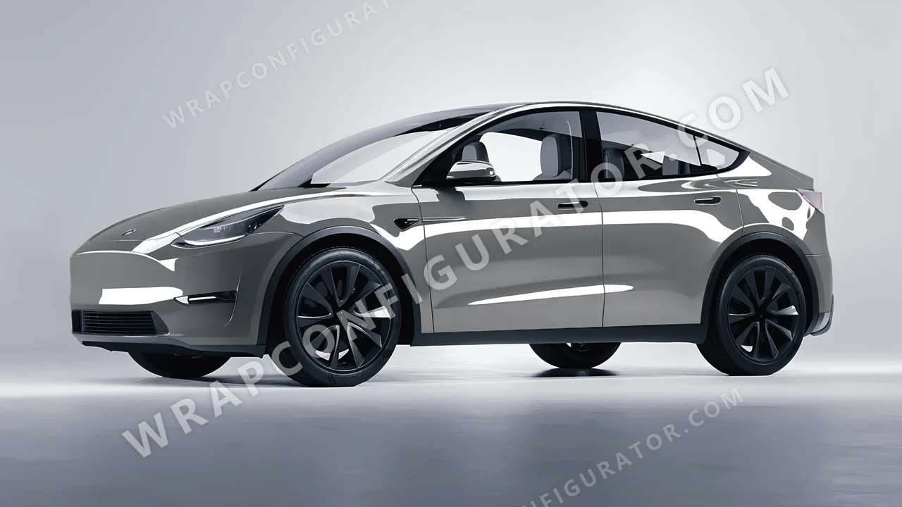 Grey Tesla Model Y 2020 wrapped in ORACAL Simple Grey 970RA-730G