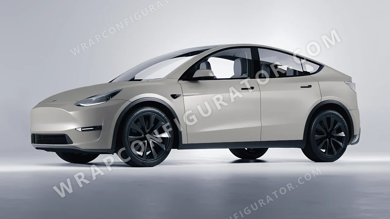 Grey Tesla Model Y 2020 wrapped in ORACAL Telegrey 970RA-076M