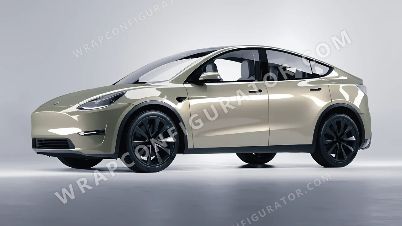 Grey Tesla Model Y 2020 wrapped in ORACAL Zinc 970RA-934G