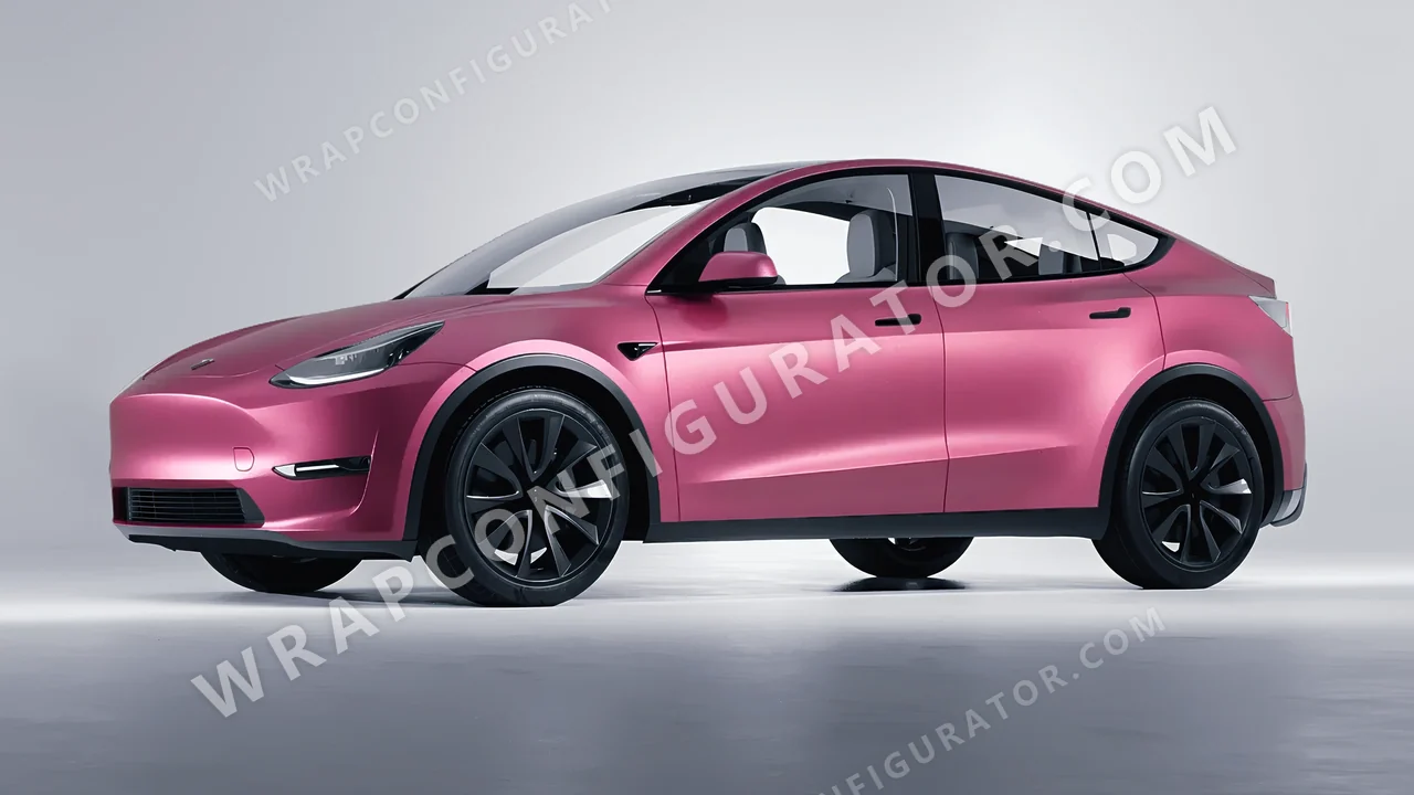 Pink Tesla Model Y 2020 wrapped in Avery Dennison Pink SW900-520-M