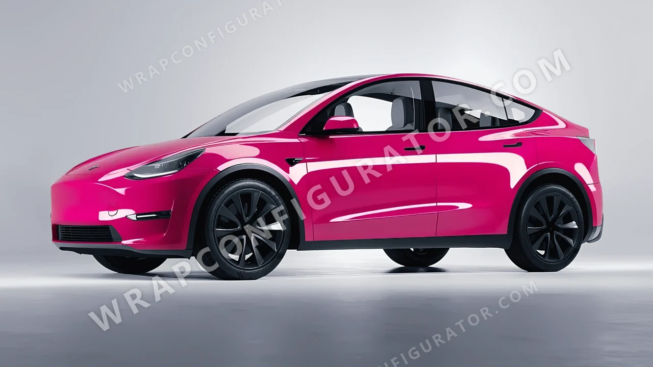 Pink Tesla Model Y 2020 wrapped in Avery Dennison Pool Party Pink SW900-517-O
