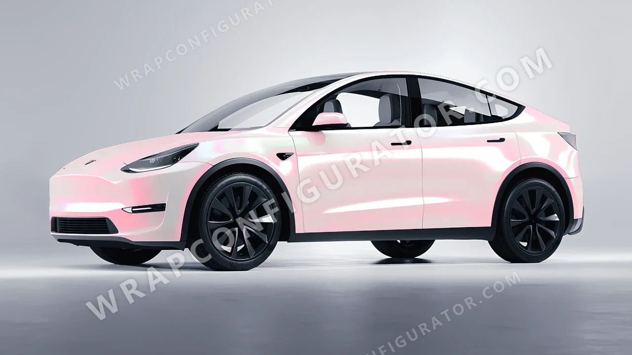 Pink Tesla Model Y 2020 wrapped in Colourshield PPF by HyperPro Purple/Pink CGM15-P