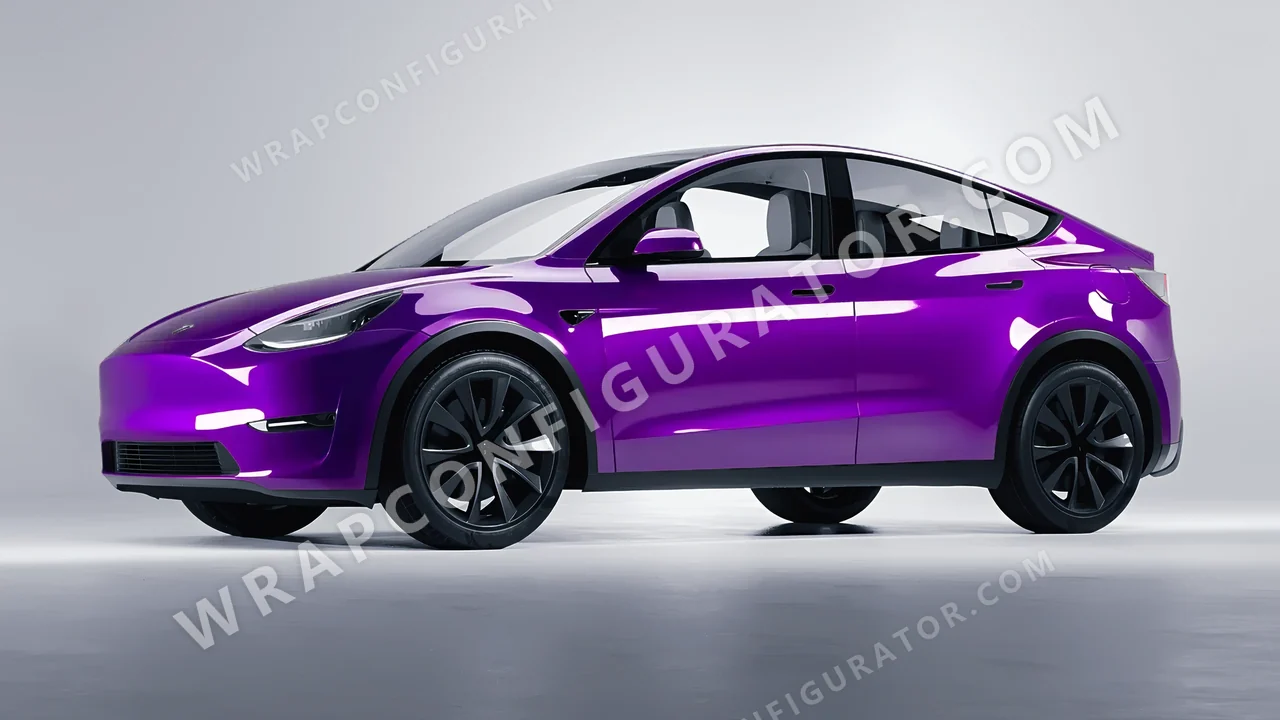 Purple Tesla Model Y 2020 wrapped in 3M Plum Explosion 2.0 HGP258