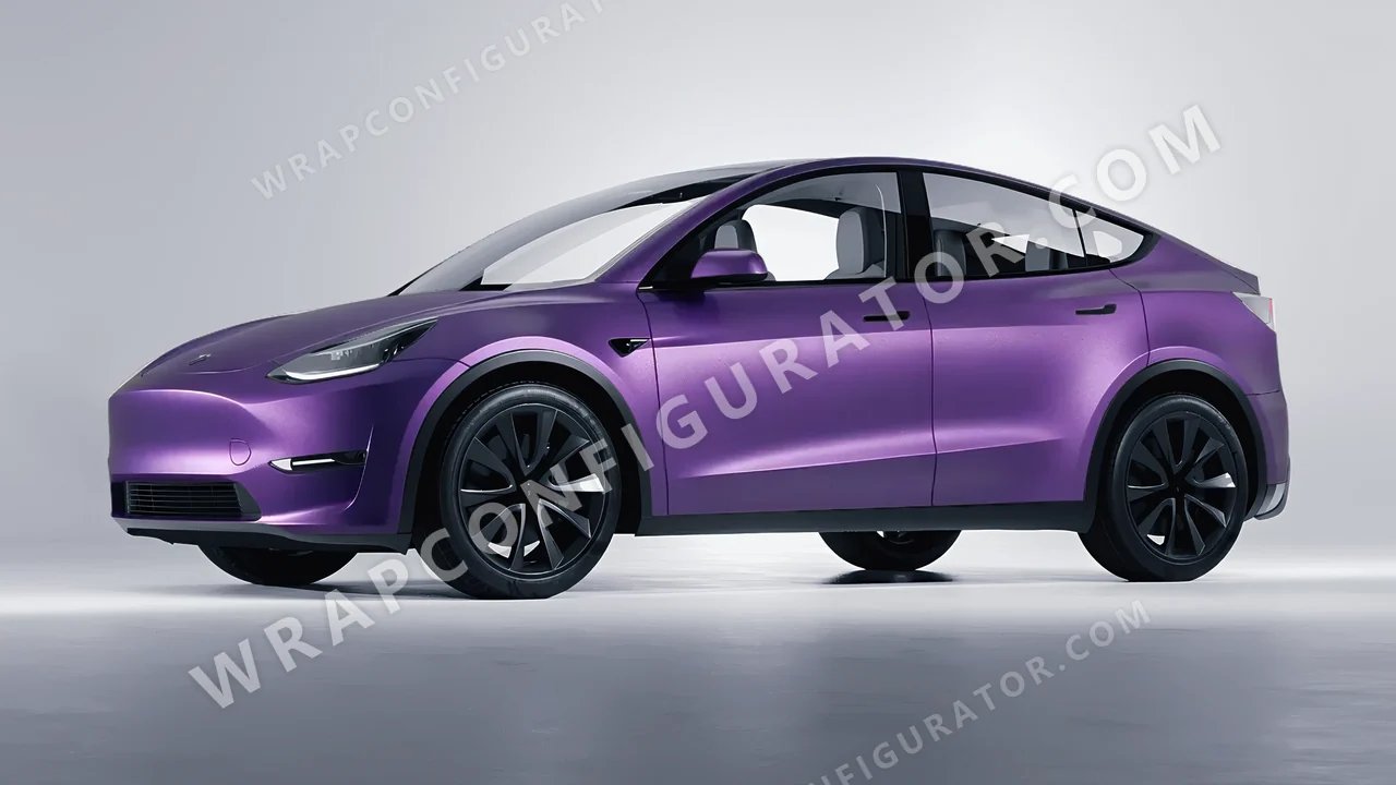 Purple Tesla Model Y 2020 wrapped in Avery Dennison Purple SW900-565-M