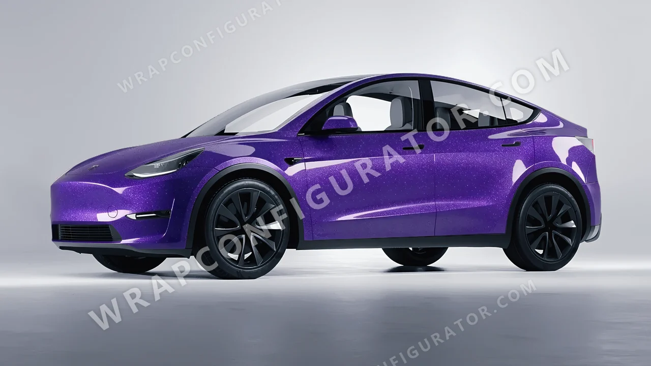 Purple Tesla Model Y 2020 wrapped in Avery Dennison Purple SW900-587-D