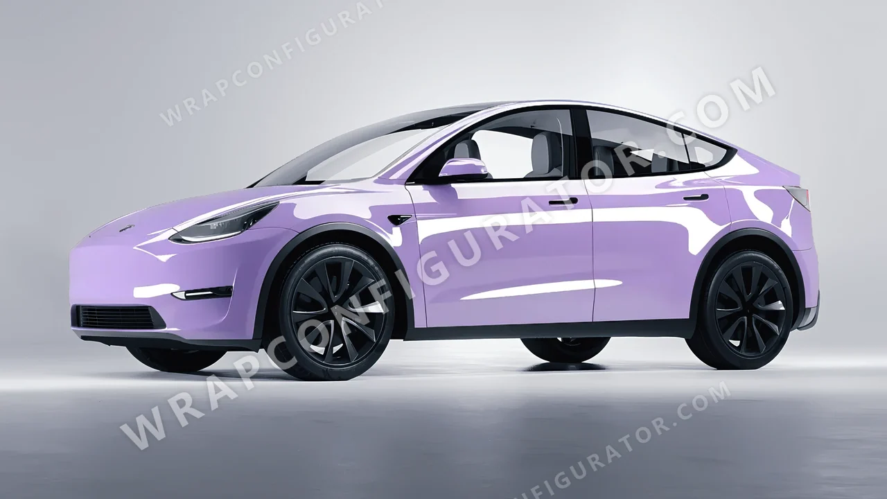 Purple Tesla Model Y 2020 wrapped in Colourshield PPF by HyperPro Amethyst HGF27-P