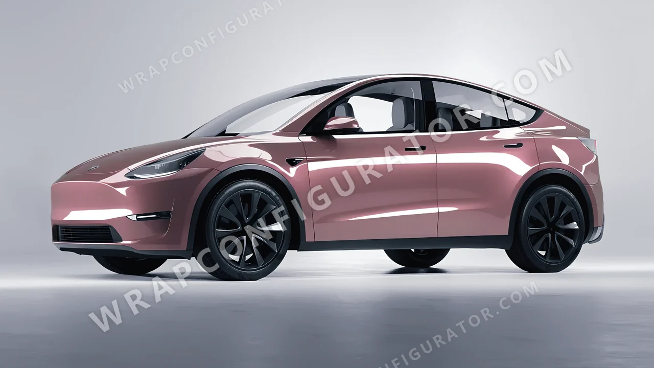 Purple Tesla Model Y 2020 wrapped in Inozetek Dynamic PPF Berry DPPF943